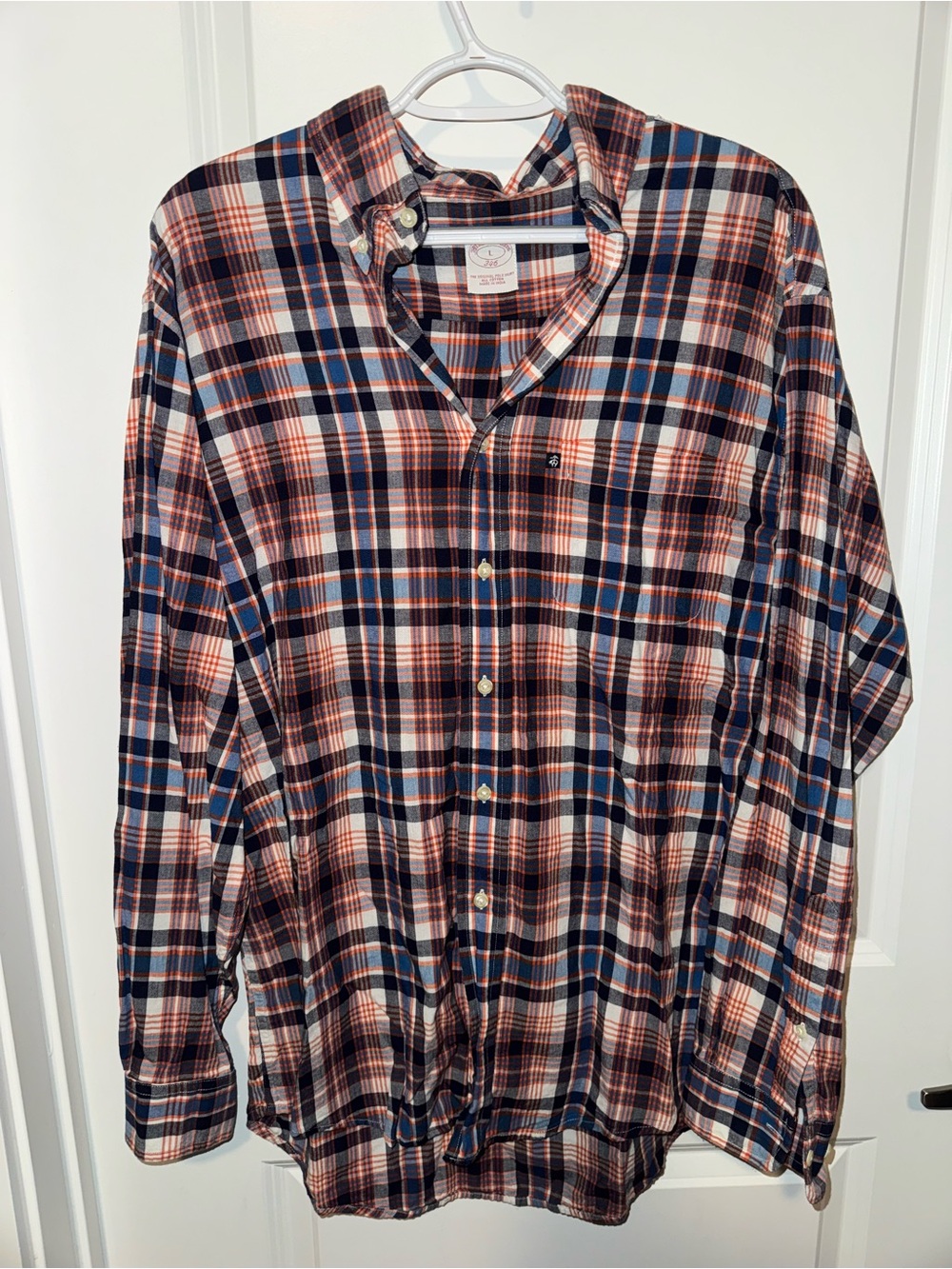 Brooks Brothers Plaid Button-Down Shirt - Navy & Rust